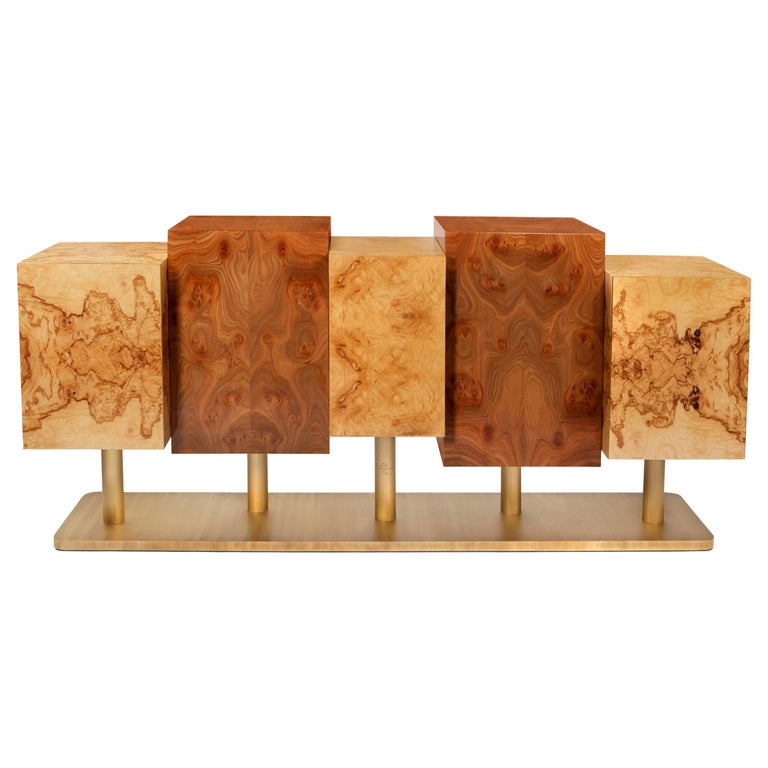 The Special Tree Sideboard, Wood and Brass, InsidherLand by Joana Santos Barbosa For Sale