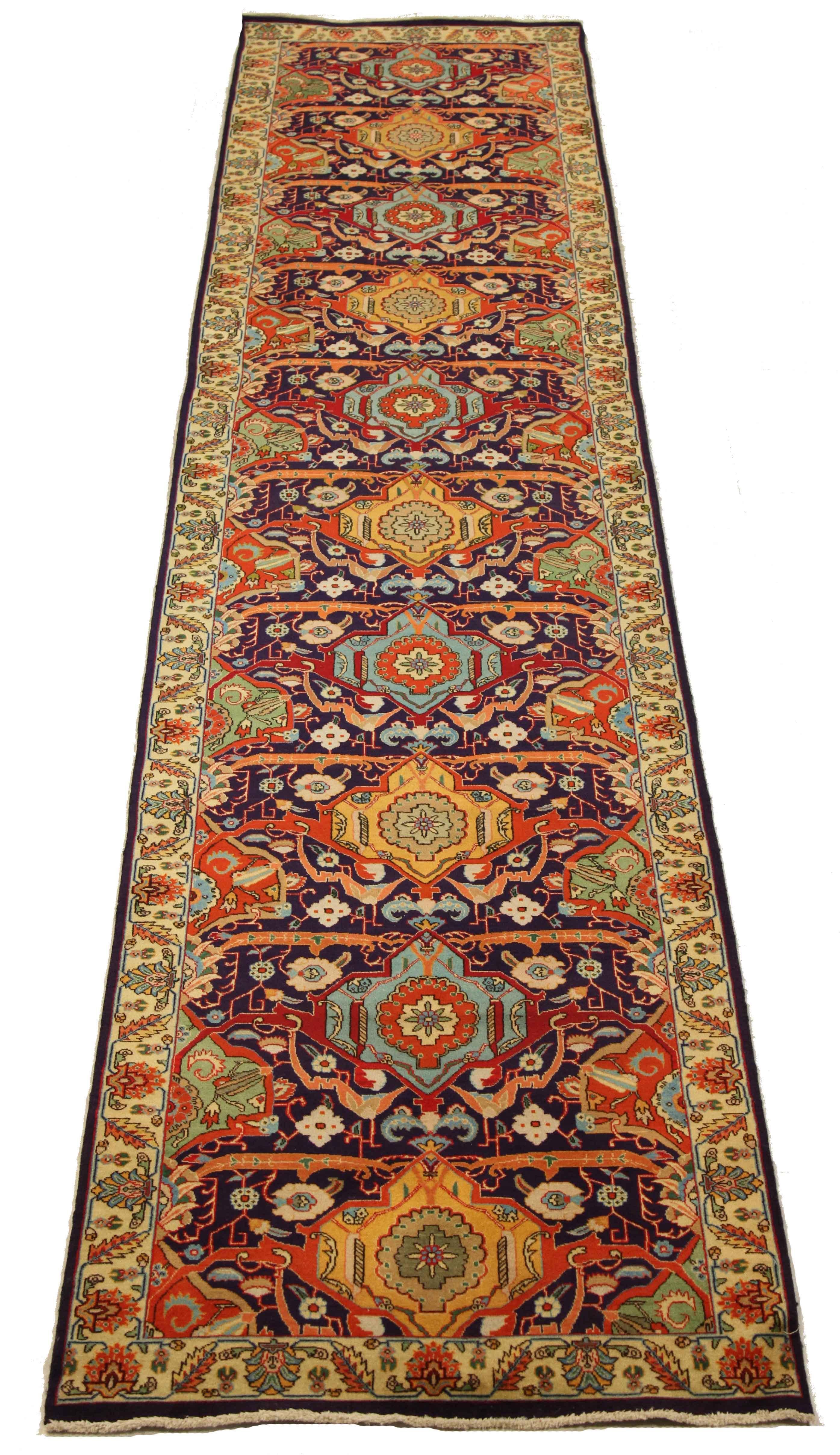 Hand-Knotted Special Twin Antique Persian Rug in Ornate Tabriz Design, circa 1950s For Sale