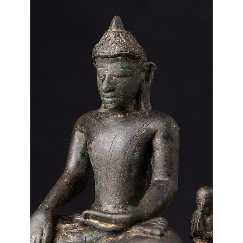 Spécial - très ancienne statue de Bouddha Arakan en bronze de Birmanie en vente 6