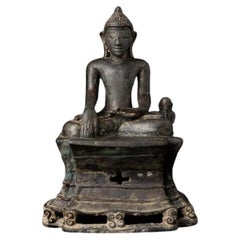 Spécial - très ancienne statue de Bouddha Arakan en bronze de Birmanie