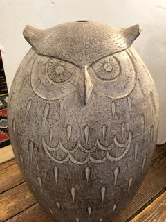 Special Very Large Terracotta Abstract Owl Sculpture