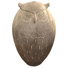 Special Very Large Terracotta Abstract Owl Sculpture