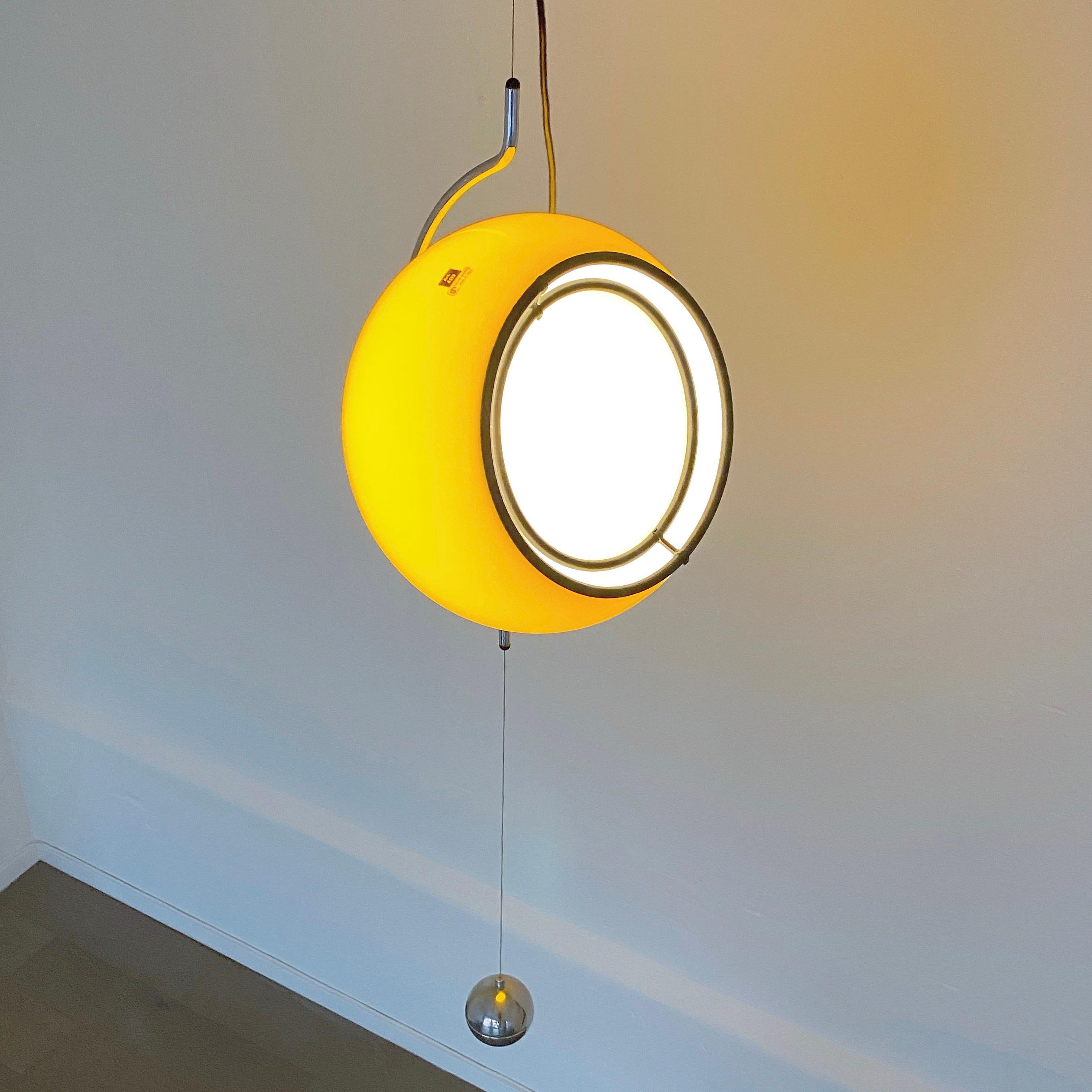 Space Age Special Yellow Ceiling Light by Harvey Guzzini, Italy, 1974