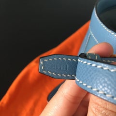 SPECIAL:2005 Hermes Sac Farming Blue Jean Veau Epsom Leather Bag w/Dust Bag