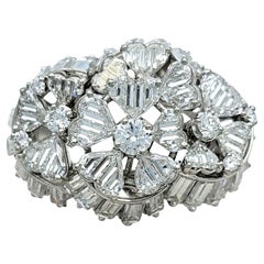Specialty Cut Heart, Baguette, & Round Diamond Cluster Cocktail Ring in Platinum