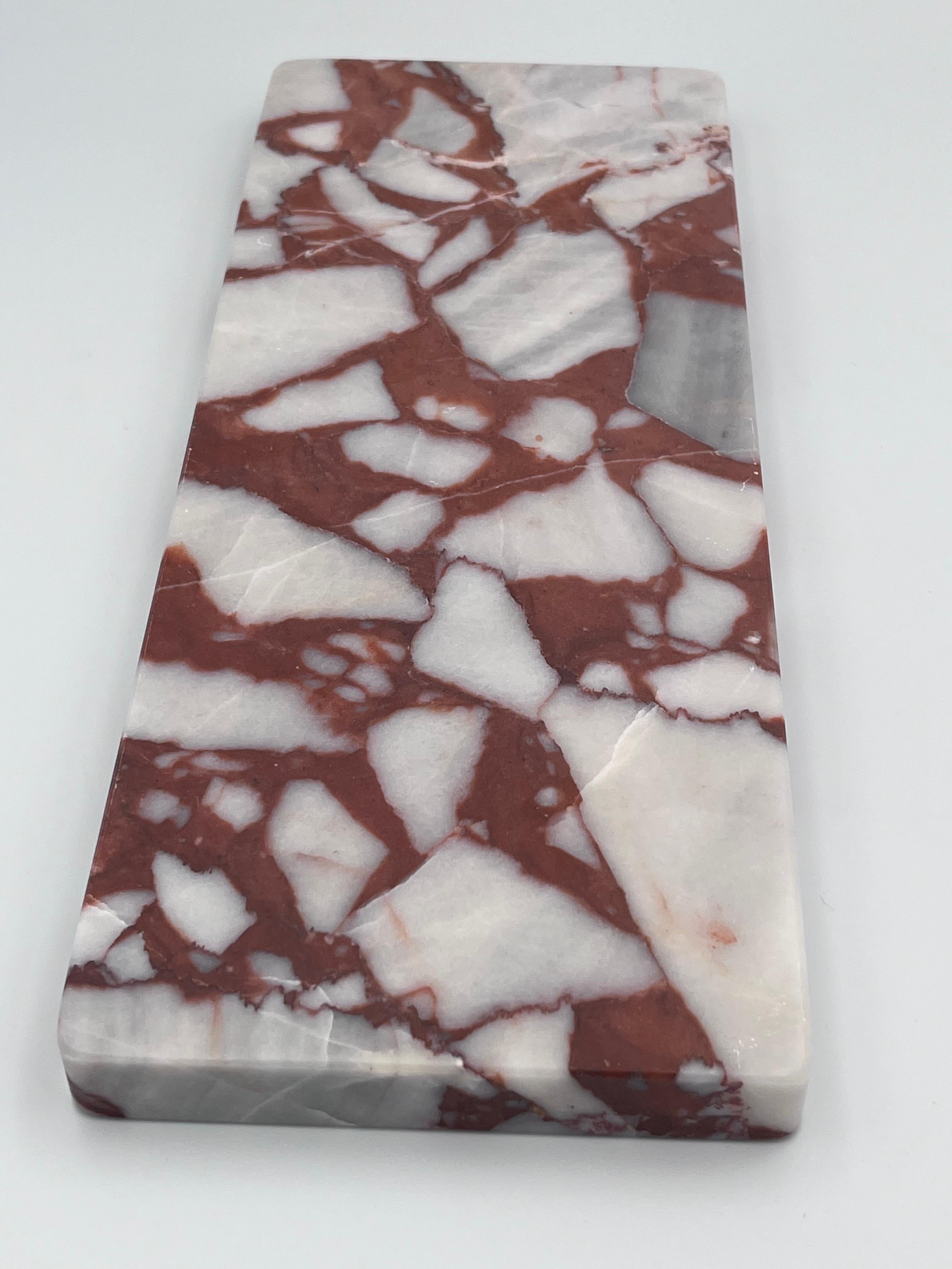 Specimen Calcutta Red Marble Rectangular Dresser Tray,  Vide Poche, or Coin Dish For Sale 2