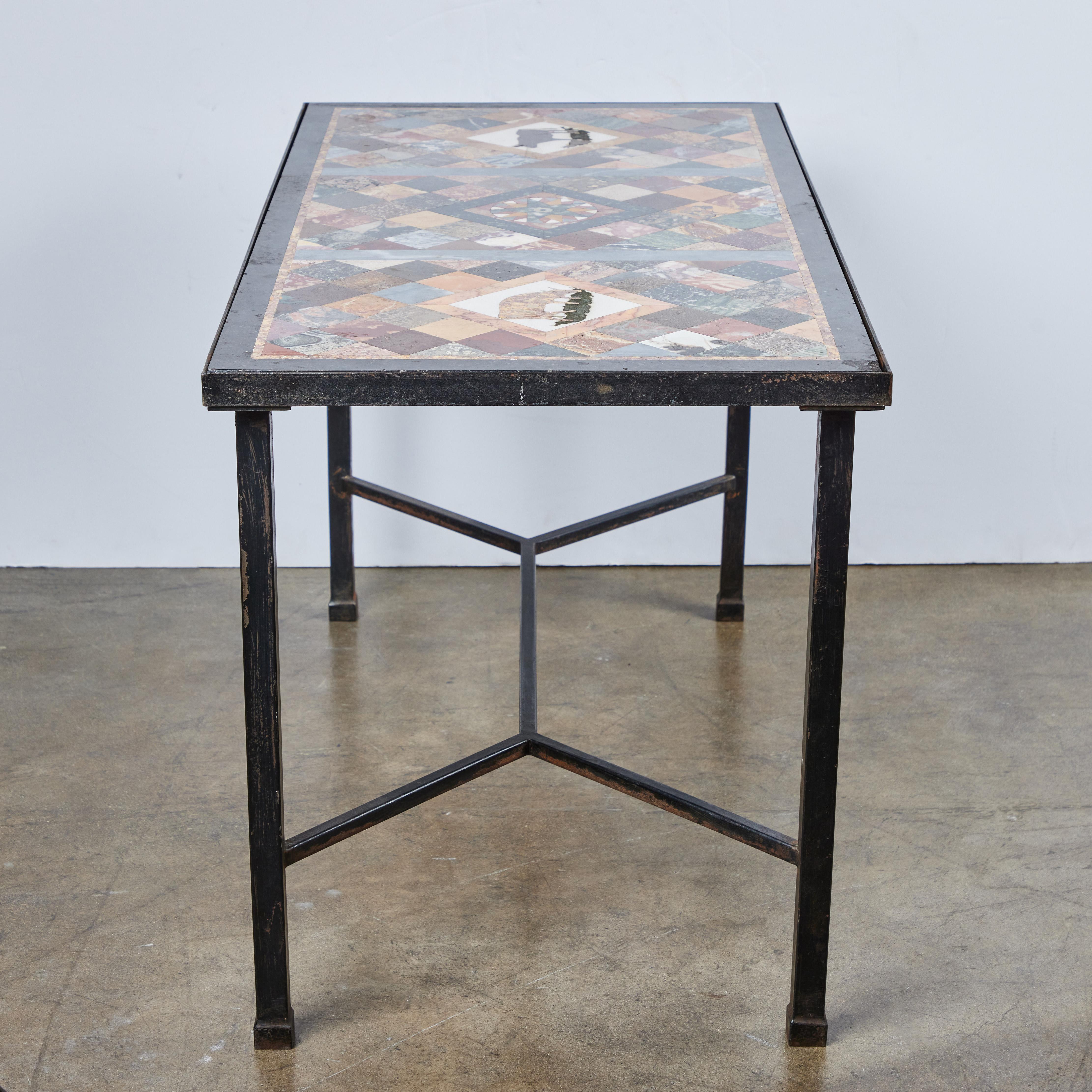 Hand-Crafted Specimen Marble Inlaid Coffee Table