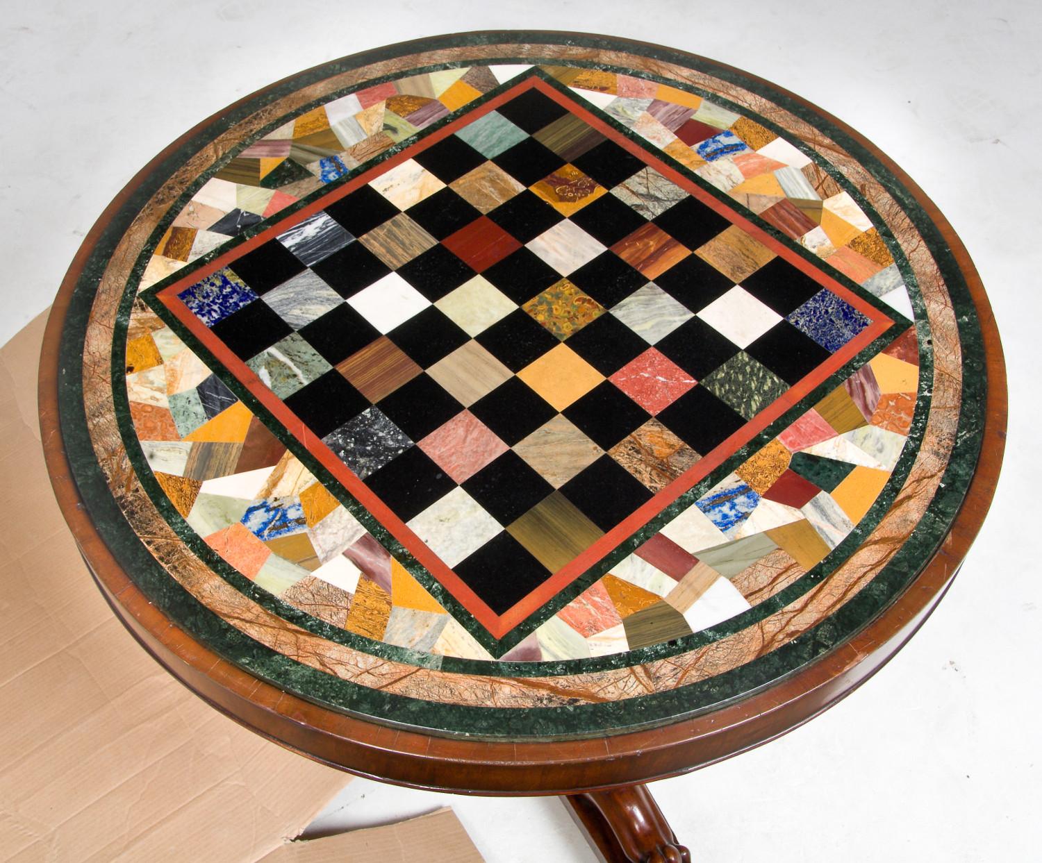 marble top chess table