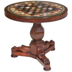 Specimen Marble-Top Chess Table