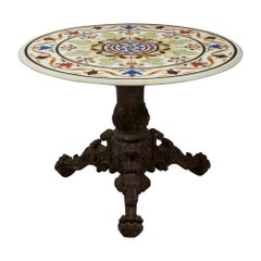 Specimen Pietra Dura Inlaid Marble Center Table
