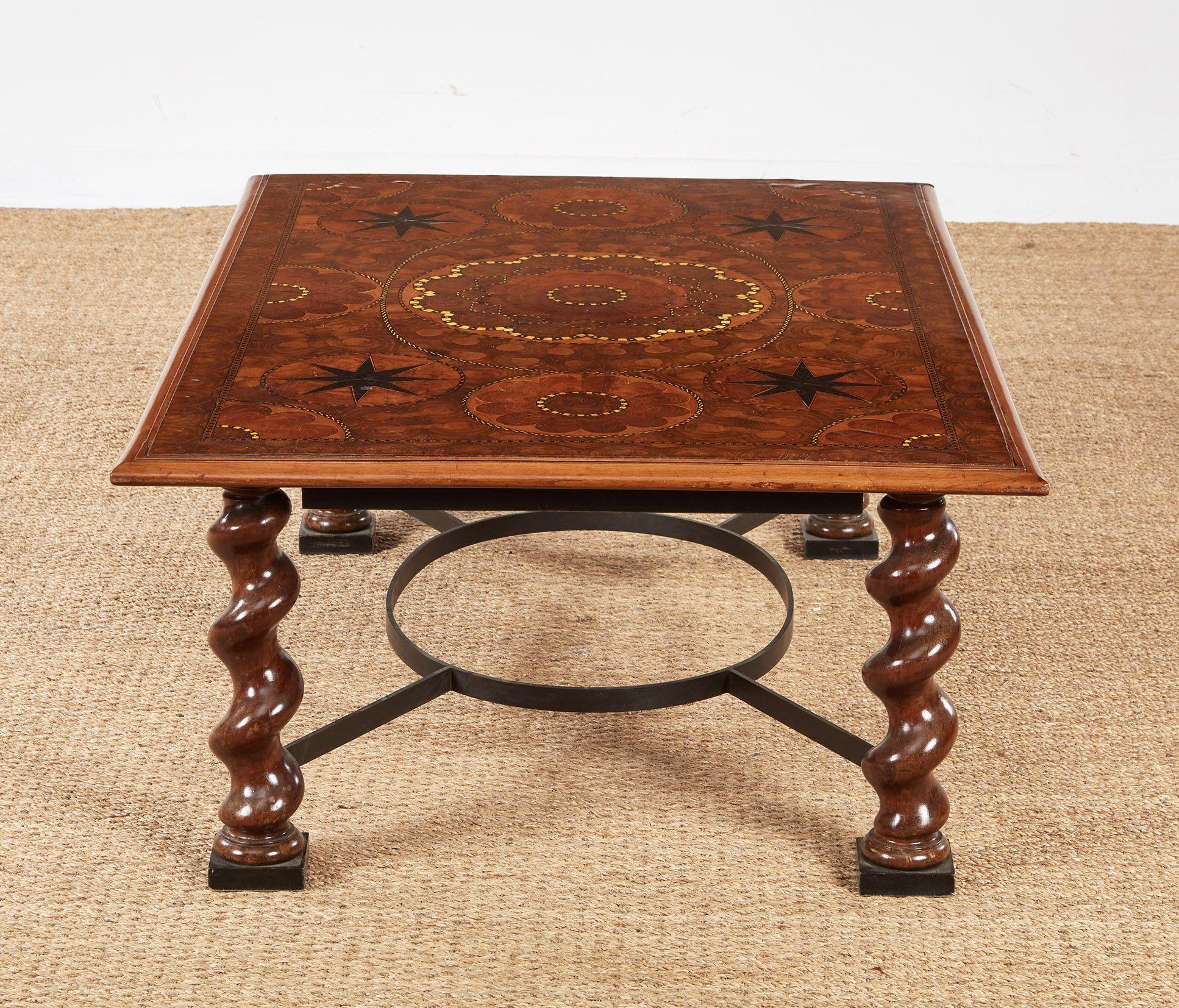 Specimen Wood Oyster Veneered Coffee Table For Sale 1