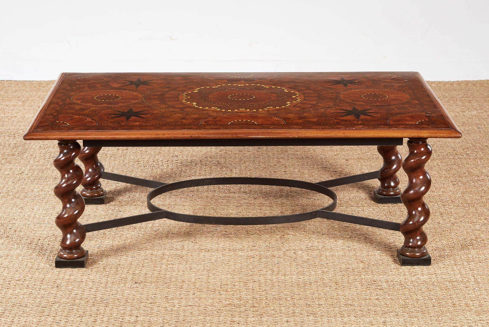 Specimen Wood Oyster Veneered Coffee Table For Sale 3
