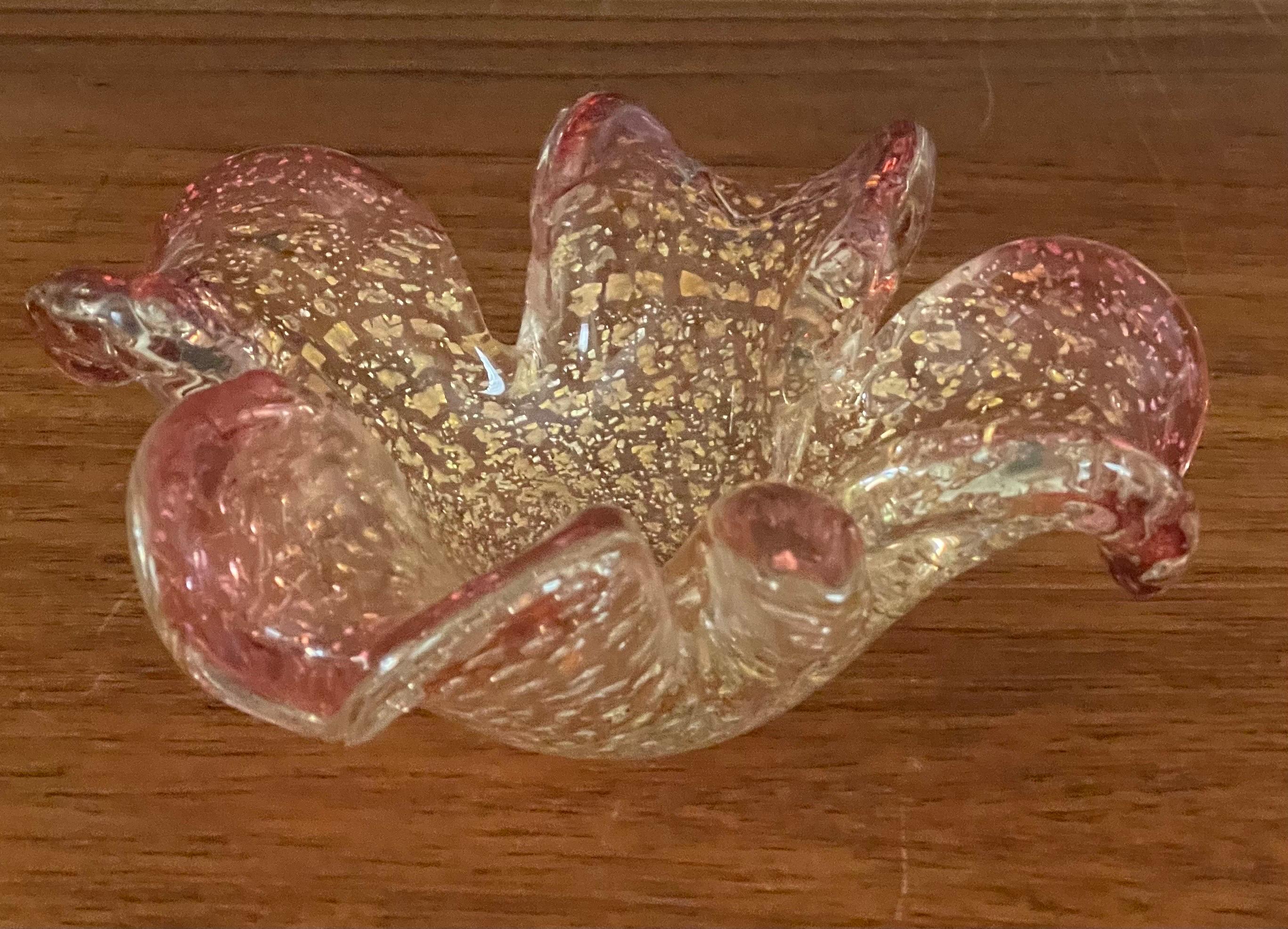 Speckeled Art Glass Bowl / Ashtray by Murano Glass For Sale 2