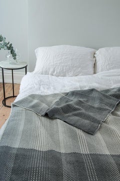 Speckle woven merino wool blanket in Slate Grey