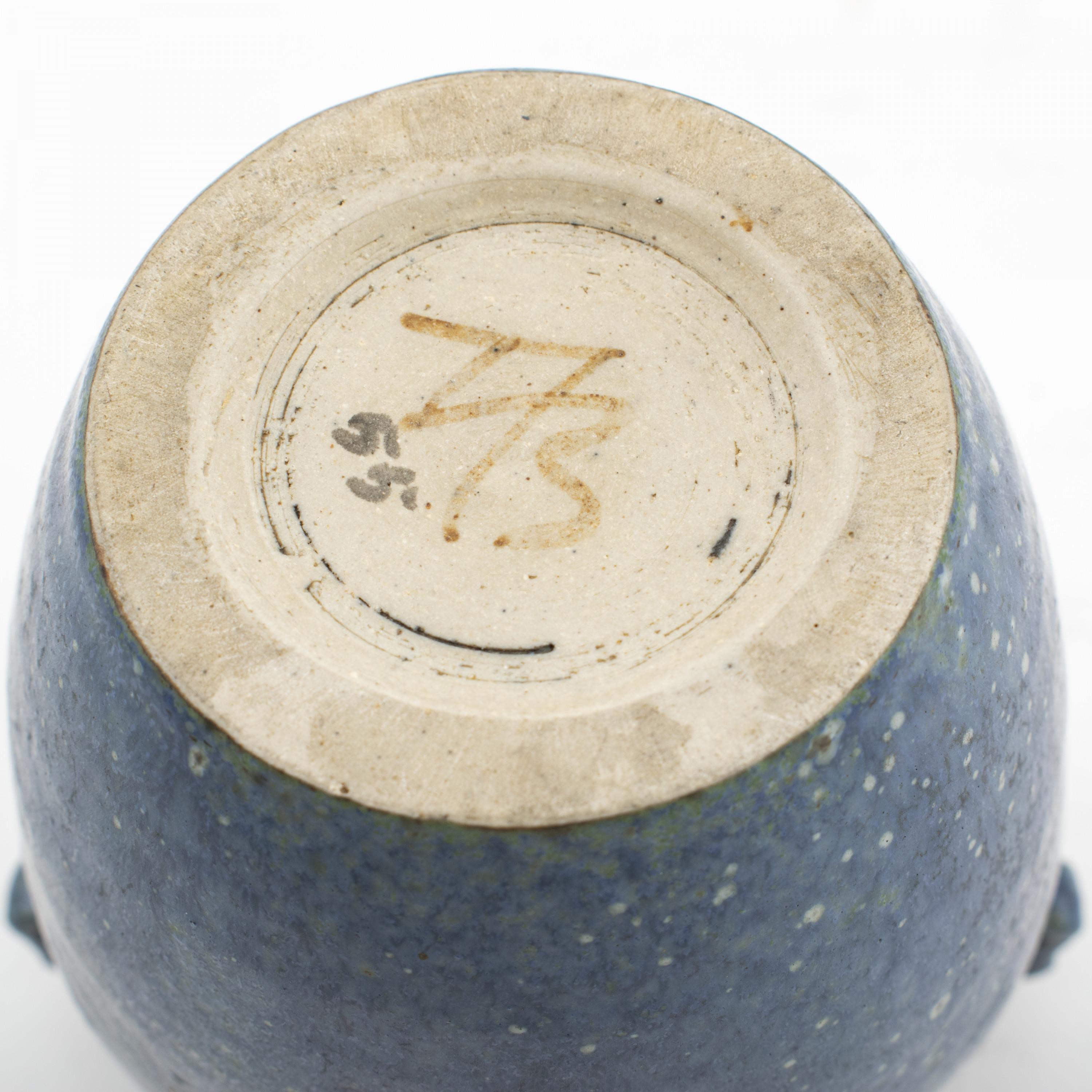 Mid-20th Century Speckled Blue Stoneware Vase by Arne Bang