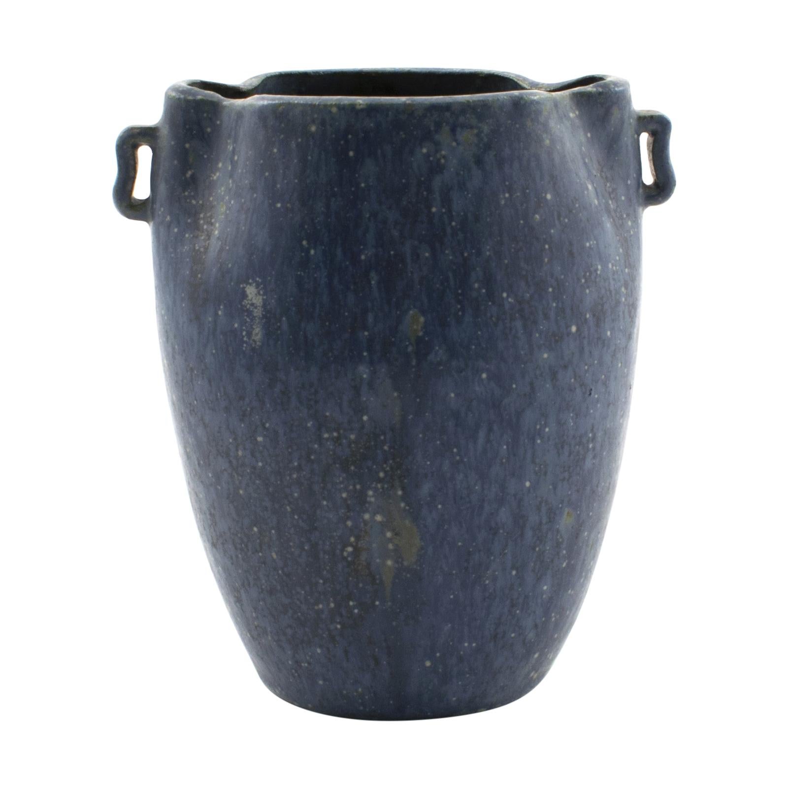 Speckled Blue Stoneware Vase by Arne Bang