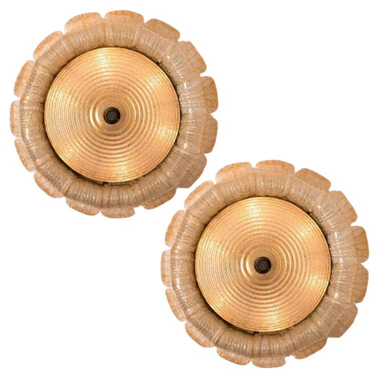 Barovier & Toso Einbaubeleuchtung aus klarem Goldglas, Italien