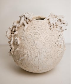 Speckled  Crackle  Sculptured Vase MOON shape