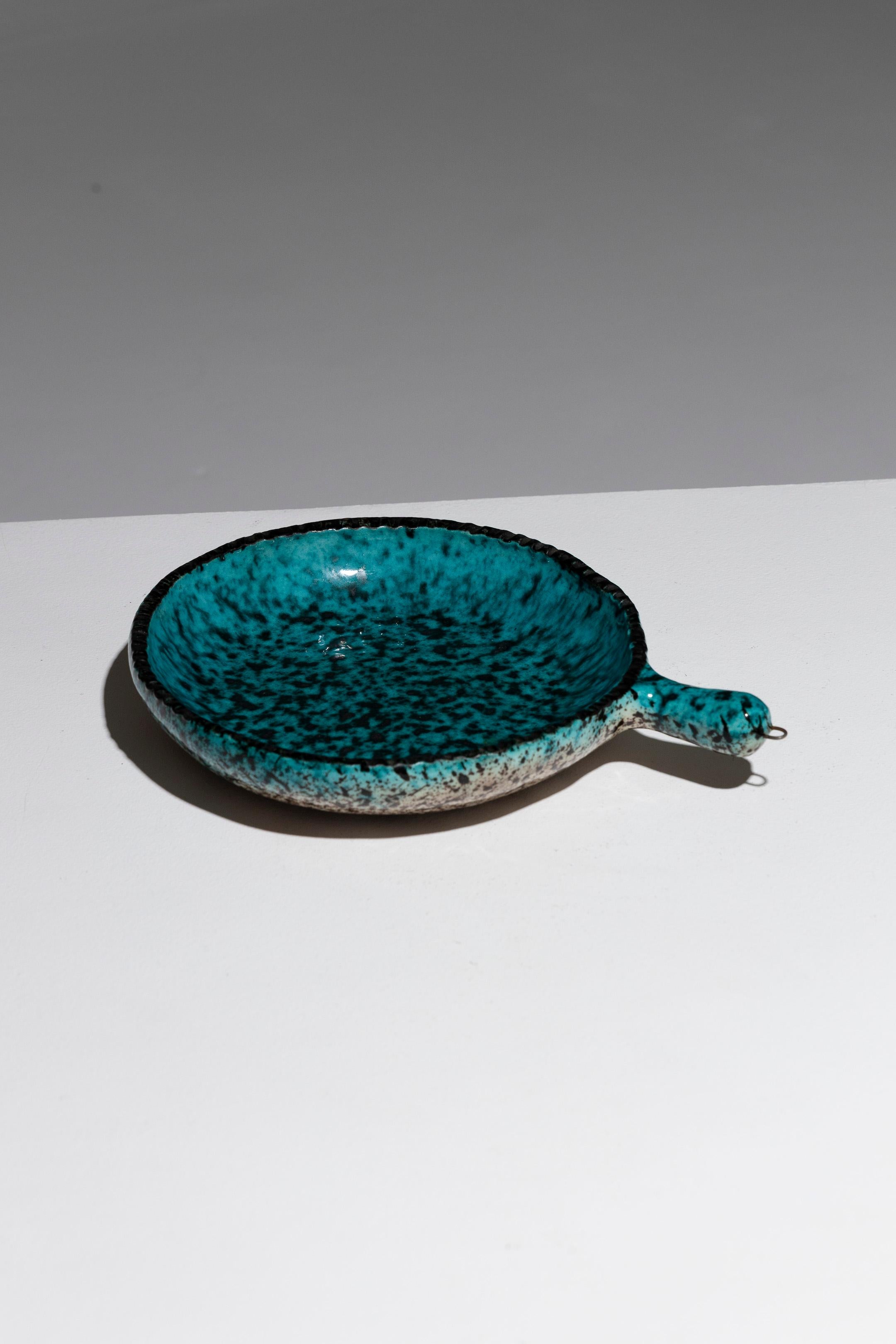 Mid-Century moderno Vaso in maiolica maculata, Accolay, anni '60. in vendita