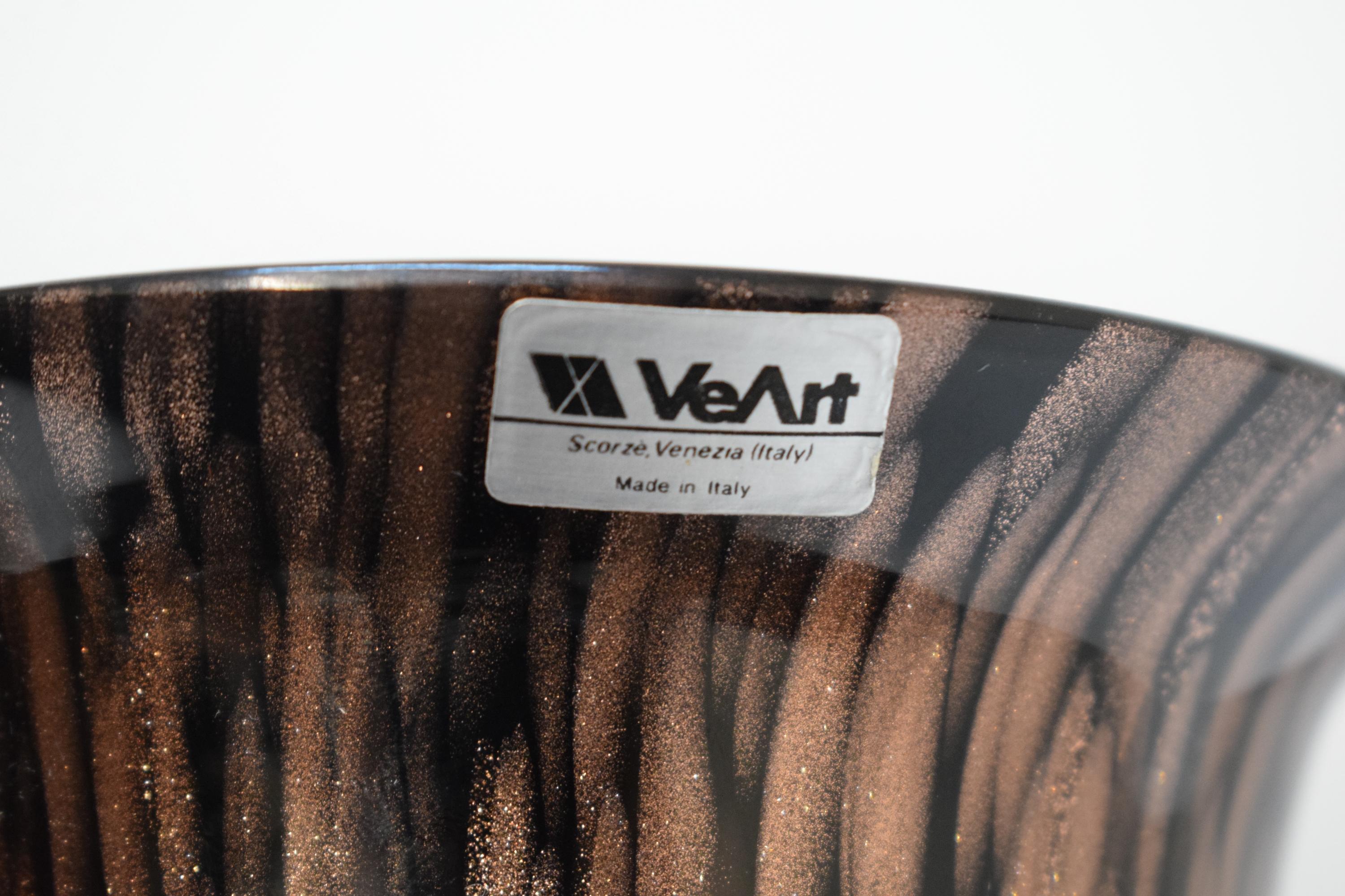 Vase aus gesprenkeltem Glas von VeArt Venezia, 1970er Jahre (Ende des 20. Jahrhunderts) im Angebot