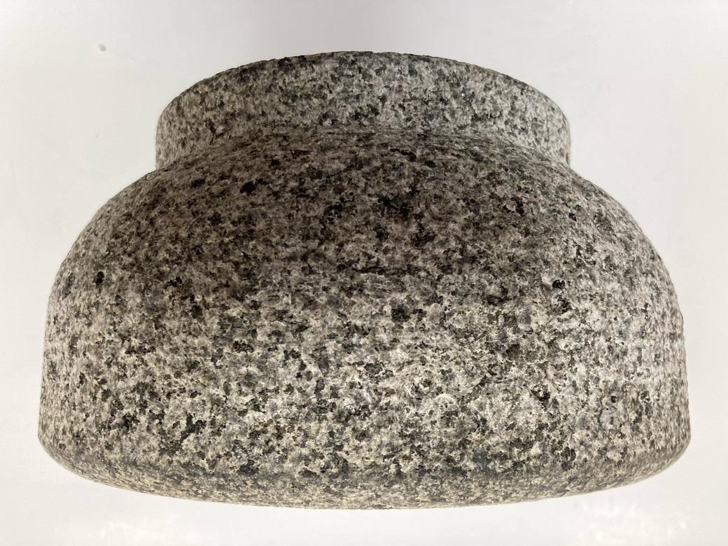 Mid-Century Modern Speckled Gray Granite Mortar and Pestle Set For Sale