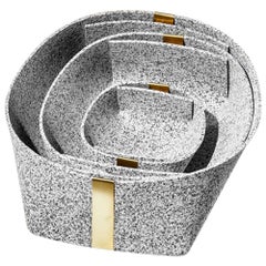 Speckled Gray Rubber and Brass Basket Nesting Set by Slash Objects