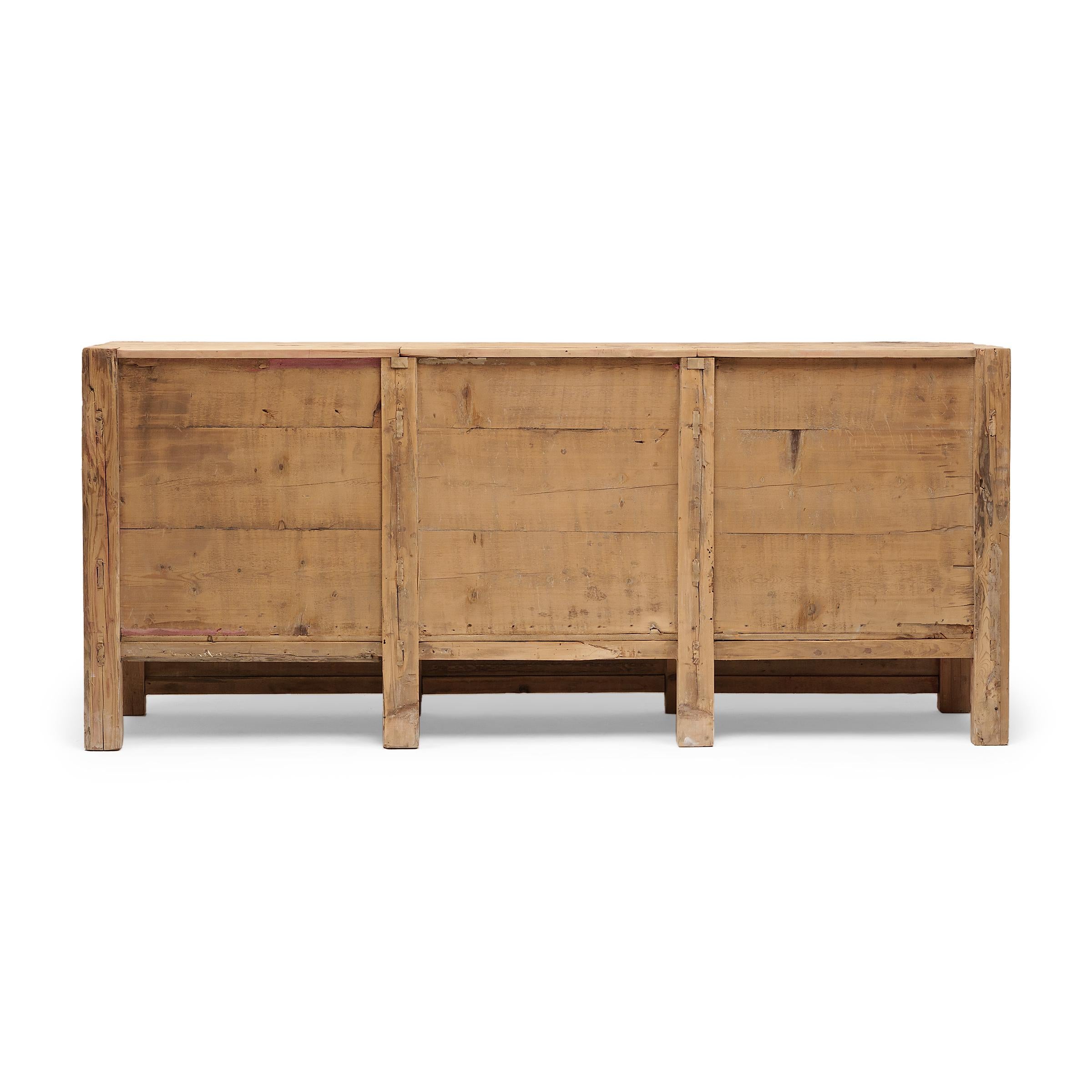 Organic Modern Speckled Pine Gobi Sideboard, c. 1900 For Sale