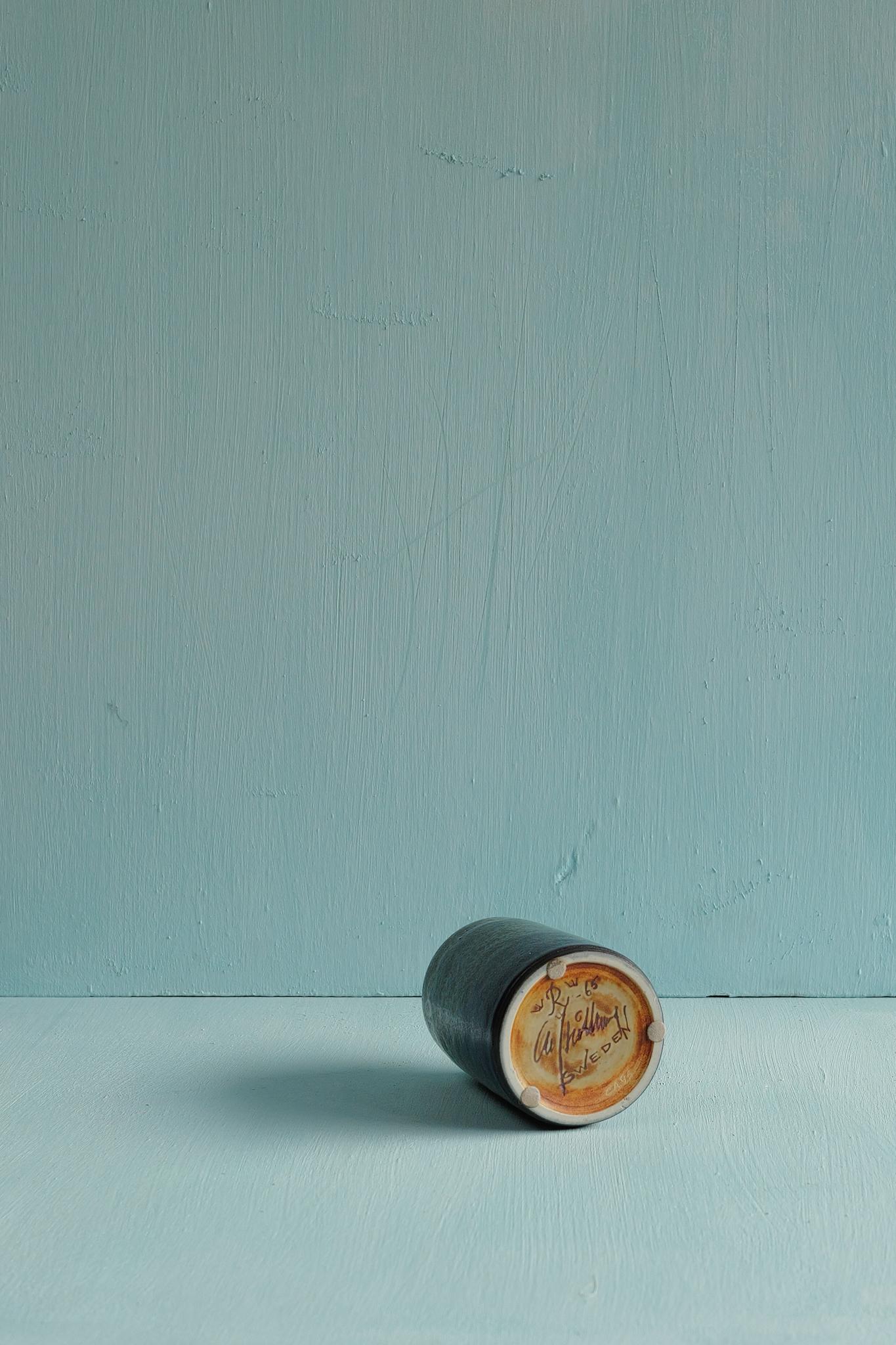 Mid-Century Modern Speckled stoneware vase by Carl-Harry Stålhane, Rörstrand, Sweden, 1960s en vente
