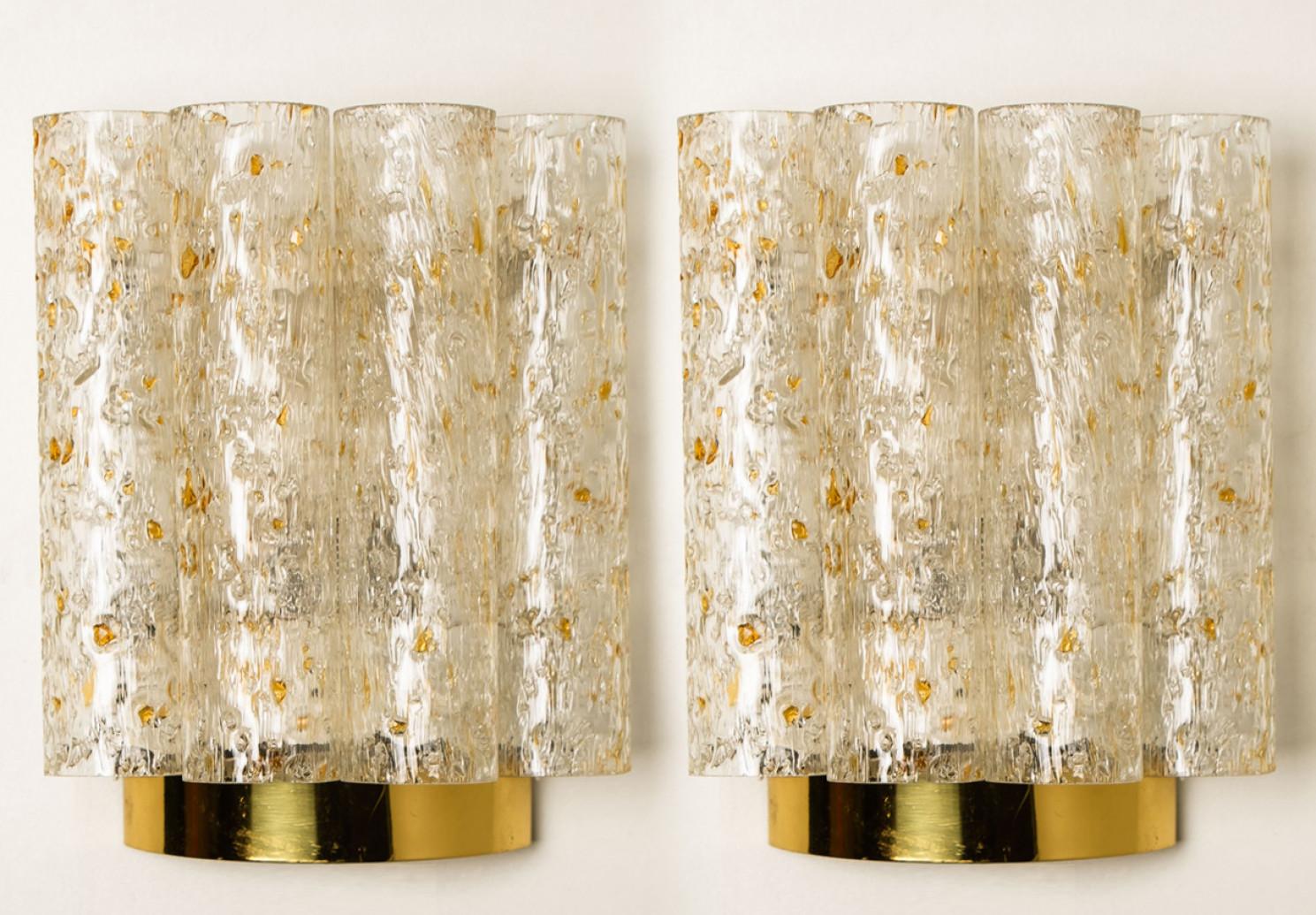 Speckled Tubes Wall Lights by Doria Leuchten, 1960s For Sale 10