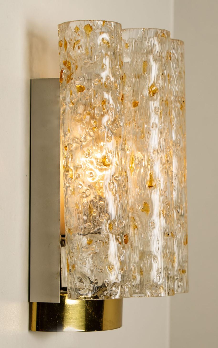 Mid-20th Century Speckled Tubes Wall Lights by Doria Leuchten, 1960s For Sale