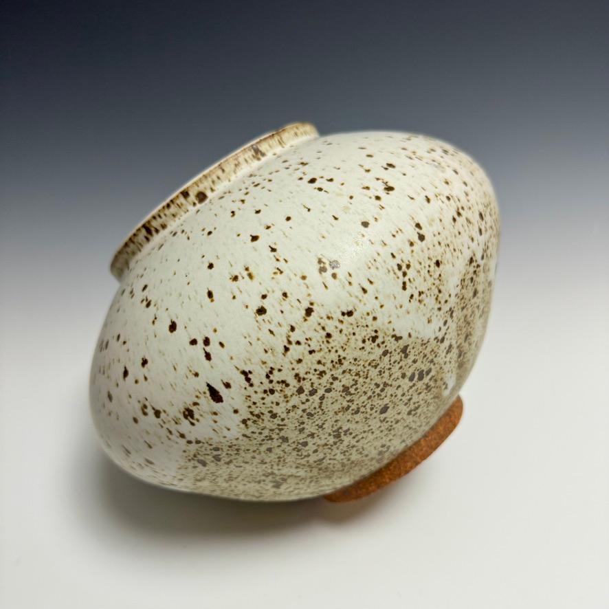 XXI secolo e contemporaneo Barattolo lunare in ceramica bianca a forma di macchia di Jason Fox Ceramics in vendita