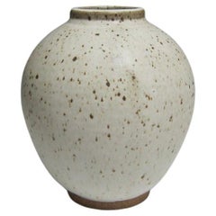 Speckled White Ceramic Vessel by Jason Fox