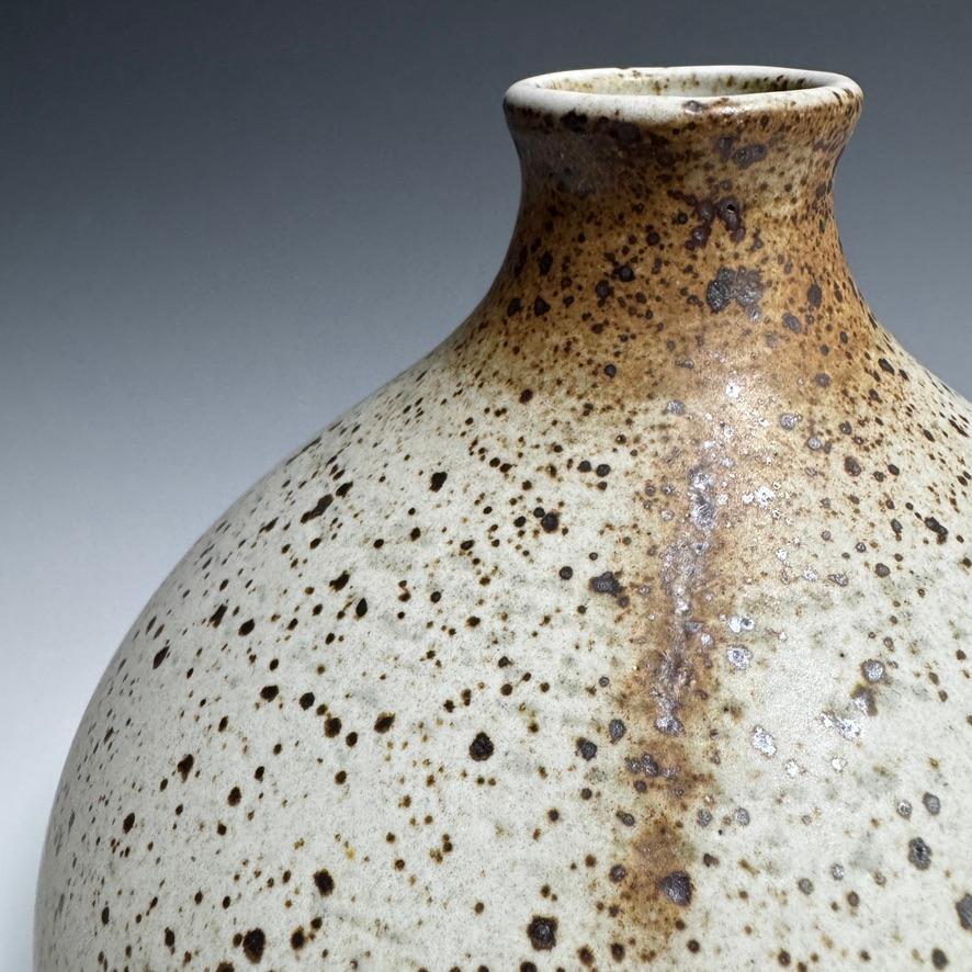 American Speckled White Flower Bottle by Jason Fox For Sale