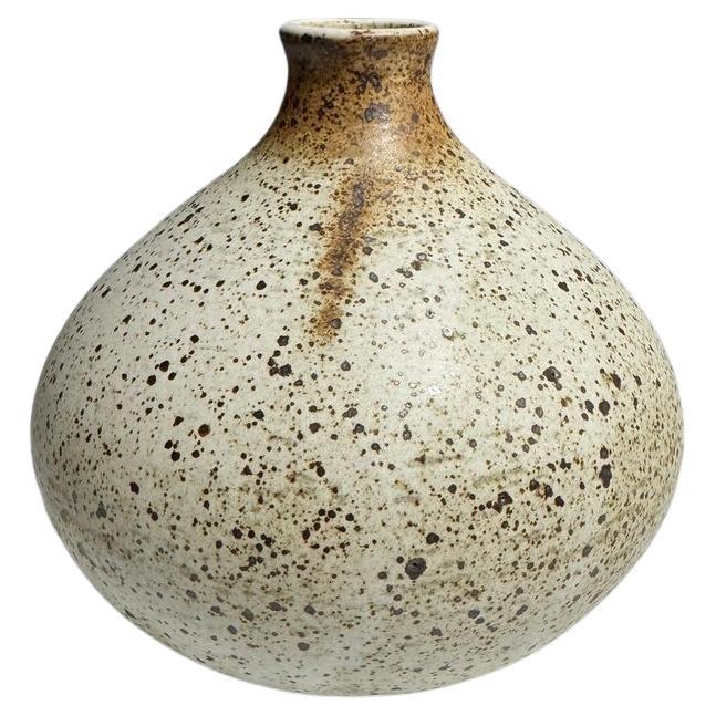 Speckled White Flower Bottle by Jason Fox For Sale