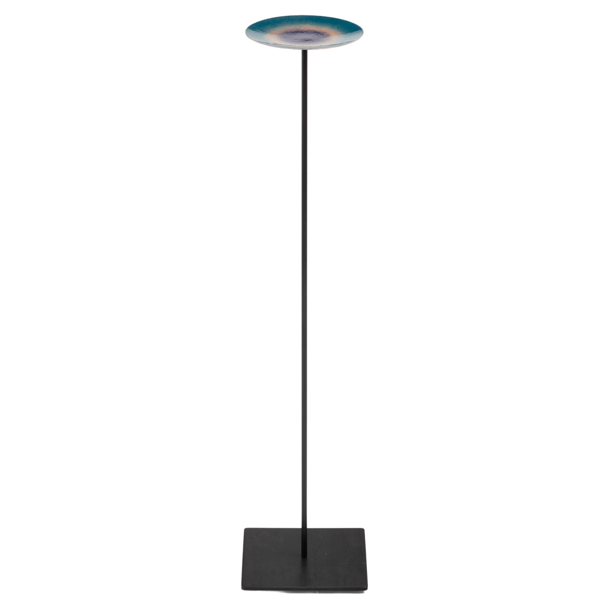Contemporary Specola - Dish on Floor Stand - Fire Enamel on Copper For Sale