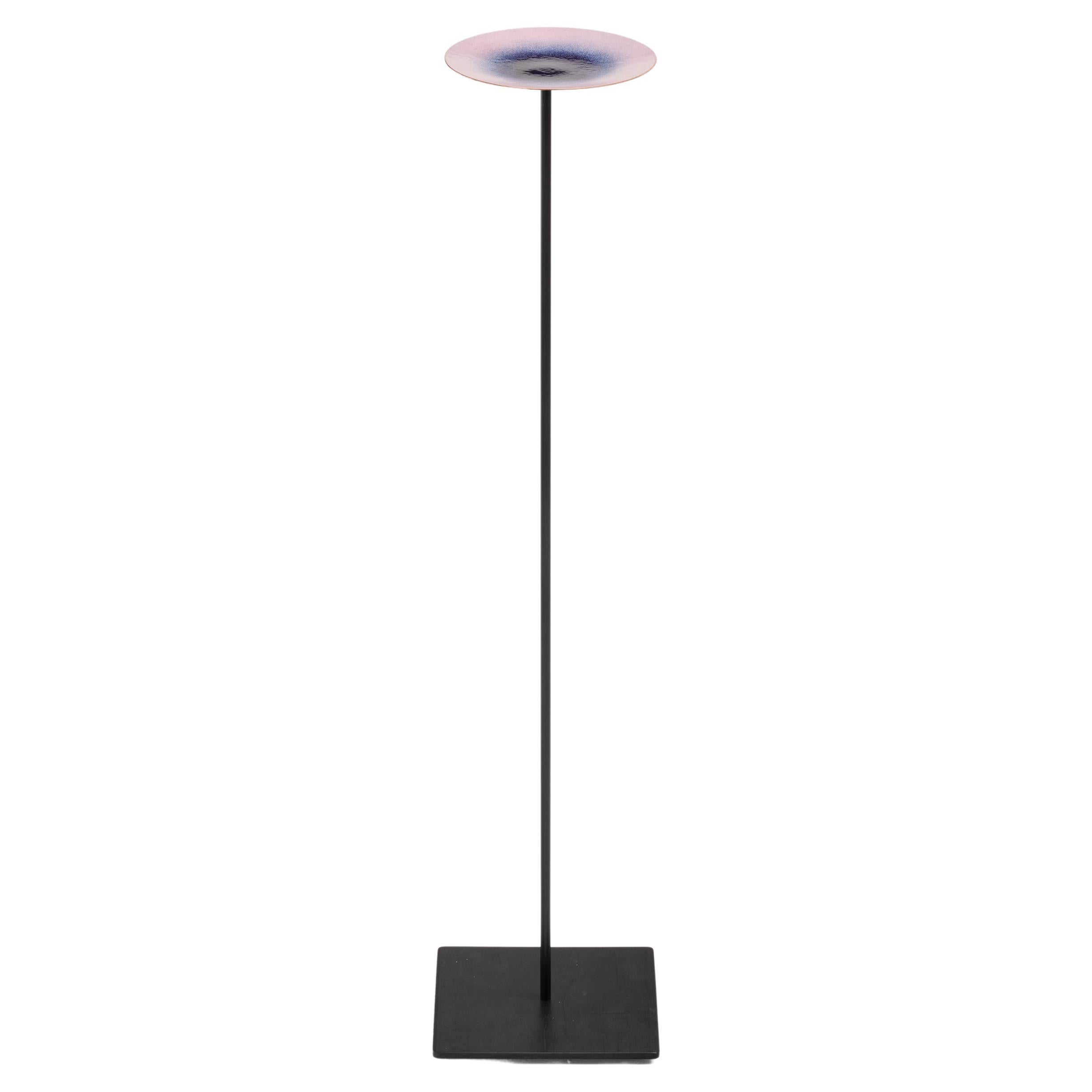 Specola - Dish on Floor Stand - Fire Enamel on Copper For Sale
