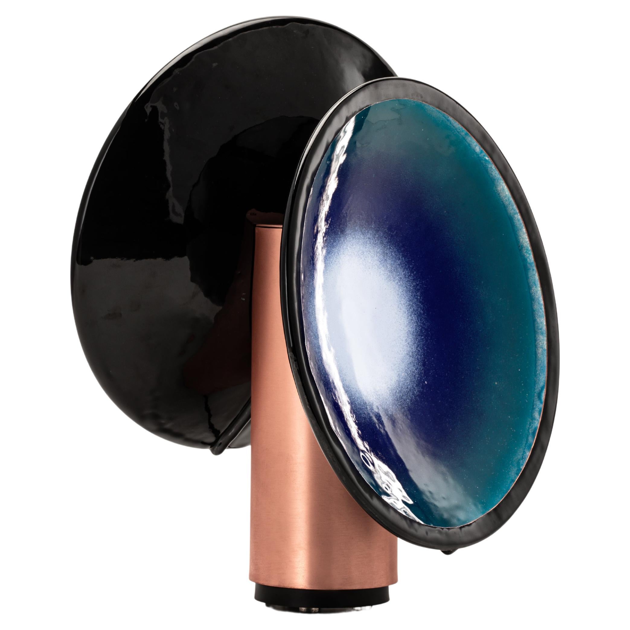 Specola, Led Rotating Lamp, Fire Enamel on Copper For Sale