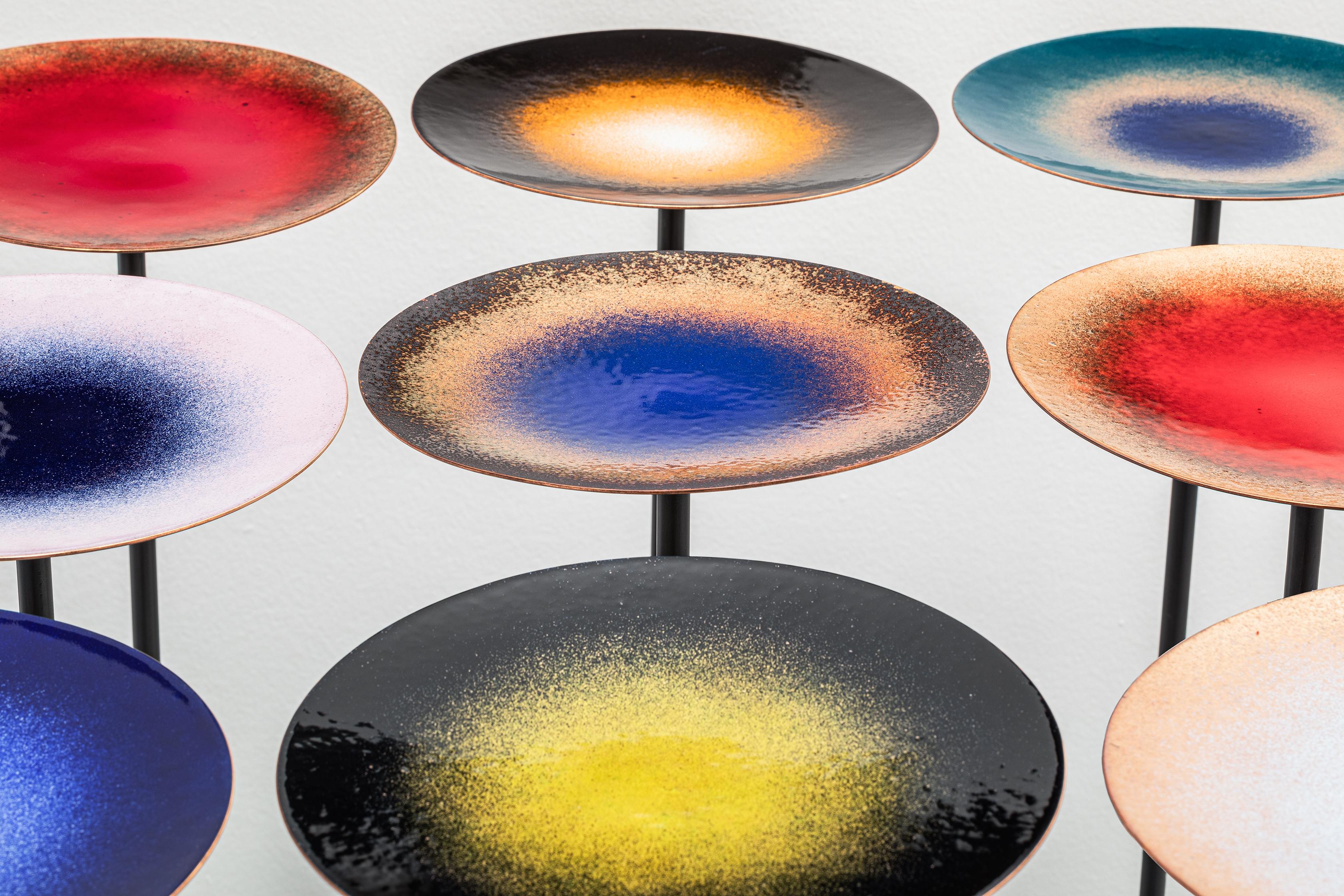 Specola plate, designed by Zanelalto/Bortotto, fire enamel on copper tecnique. Italiano en venta
