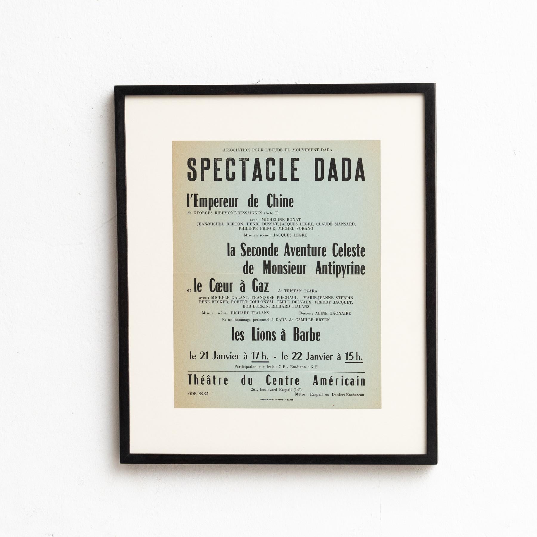 French Spectacle Dada Tristan Tzara Ribemont-Dessaignes Coeur a Gaz Bryen, 1960s For Sale