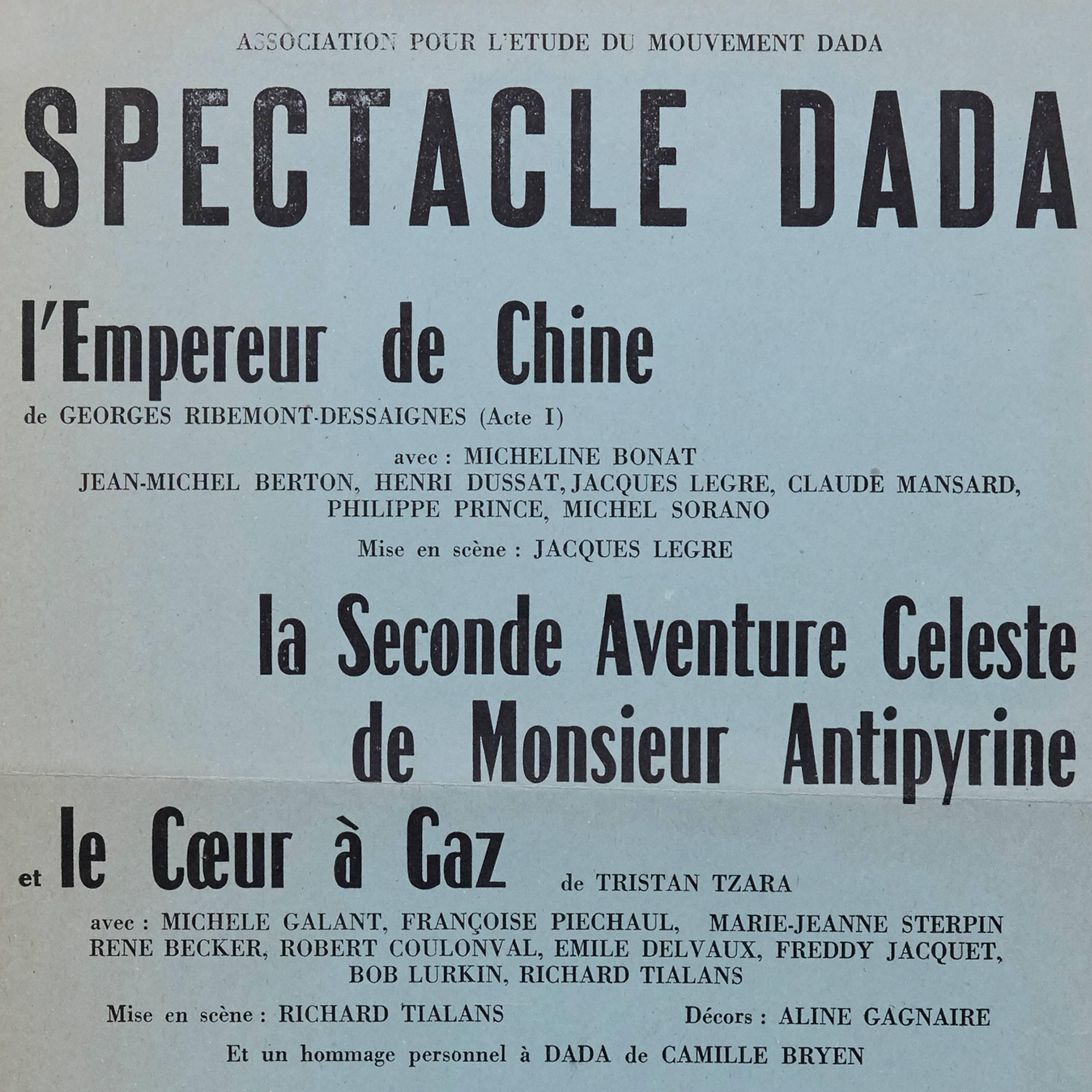 Spectacle Dada Tristan Tzara Ribemont-Dessaignes Coeur a Gaz Bryen, 1960s In Good Condition For Sale In Barcelona, Barcelona