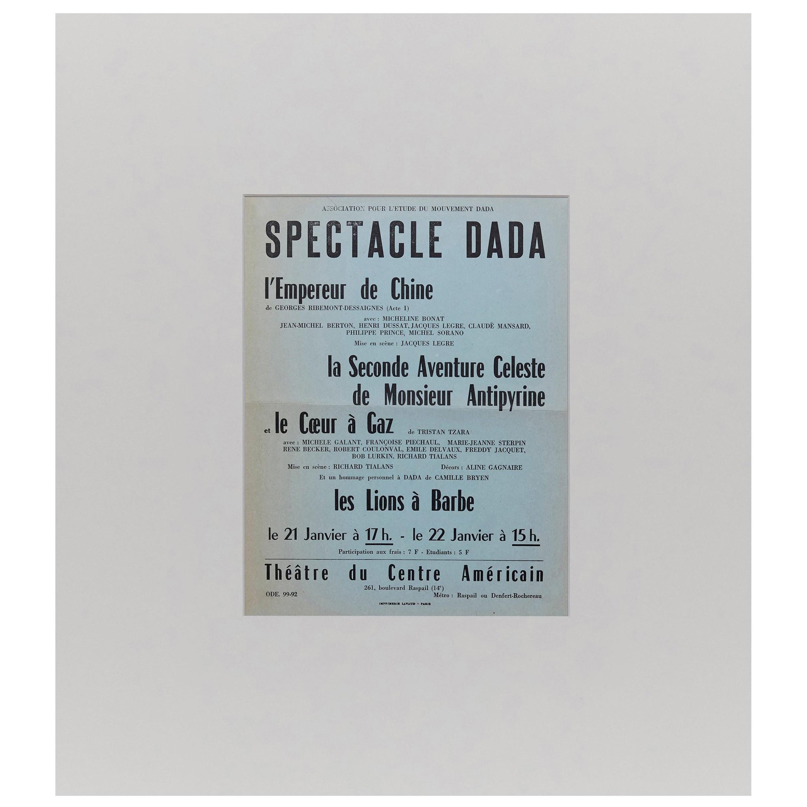 Spectacle Dada Tristan Tzara Ribemont-Dessaignes Coeur a Gaz Bryen, 1960s For Sale