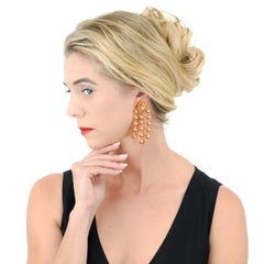 Pendientes araña de diamantes y coral Spectacula Sabbadini