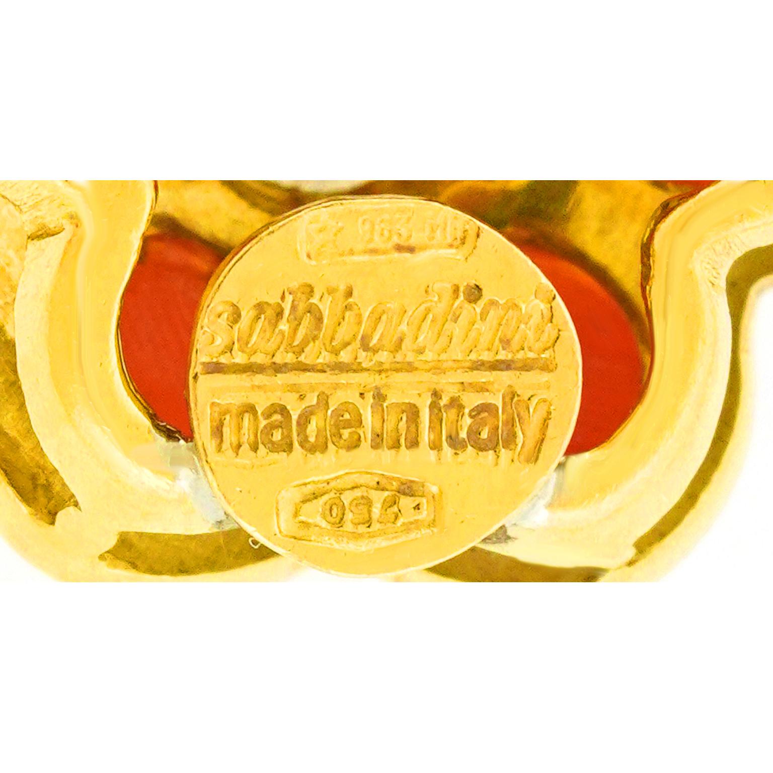 da uomo o donna Orecchini lampadario in corallo e diamanti Sabbadini in vendita