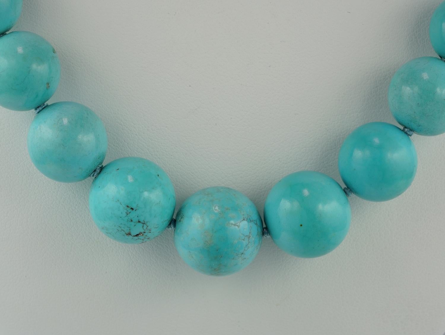 Persian Turquoise Gemstone from Heaven!

Magnificent totally untreated 100% NATURAL as mined from earth Persian Turquoise necklace in large size are far rarer to get than any other gem
Majority of Turquoise necklaces are in fact treated, stabilized