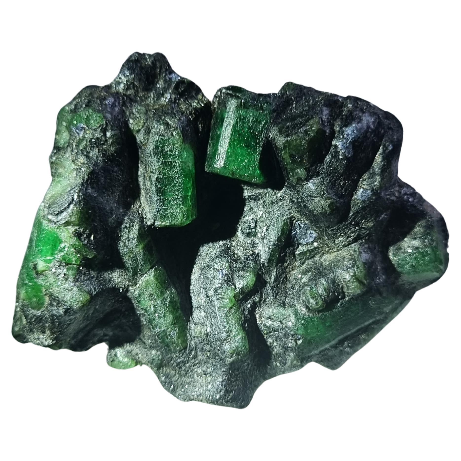Spectacular 1167 ct Brazilian Rough Emerald in Dramatic Natural Matrix