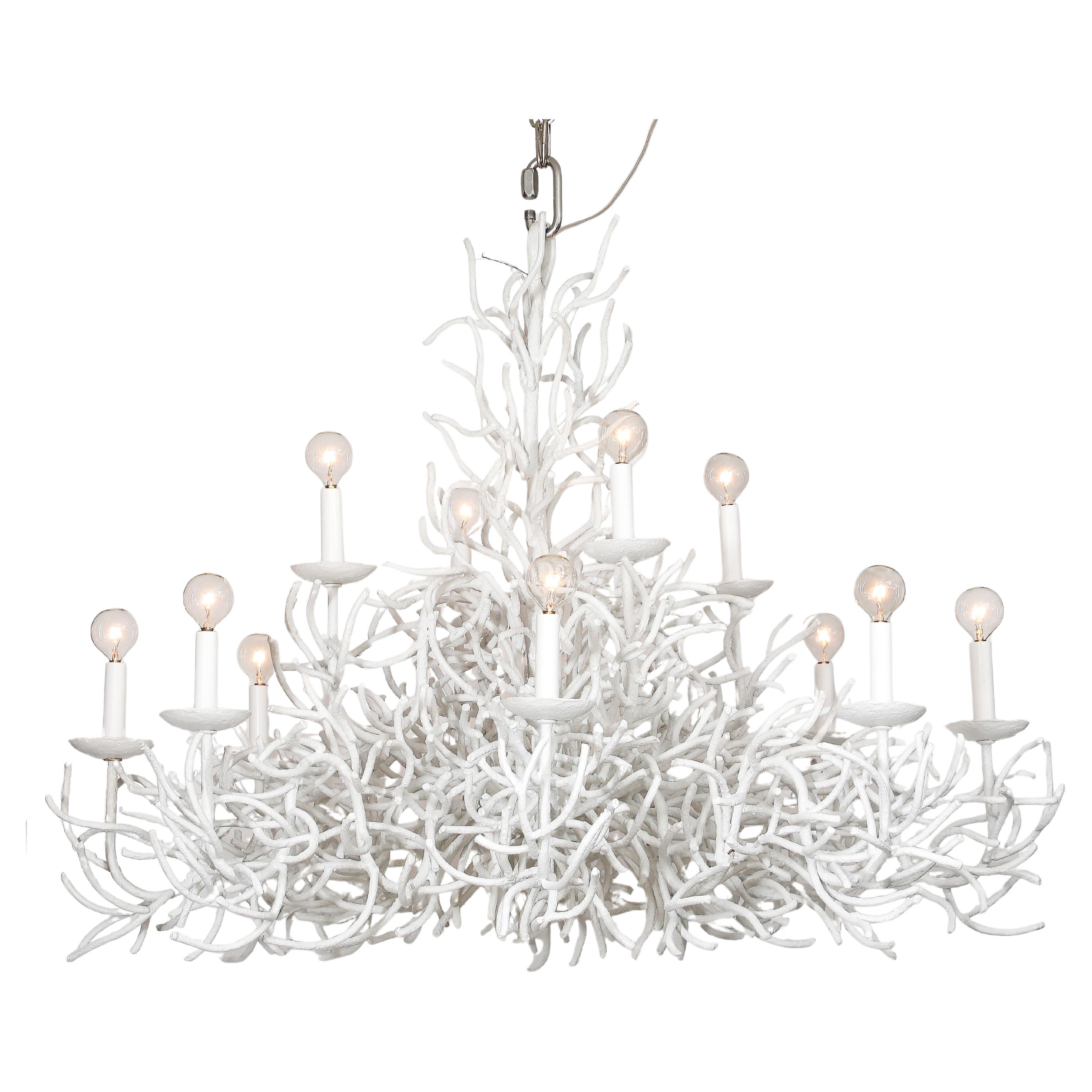 Spectacular 12 Candelabra Light Faux Coral Chandelier