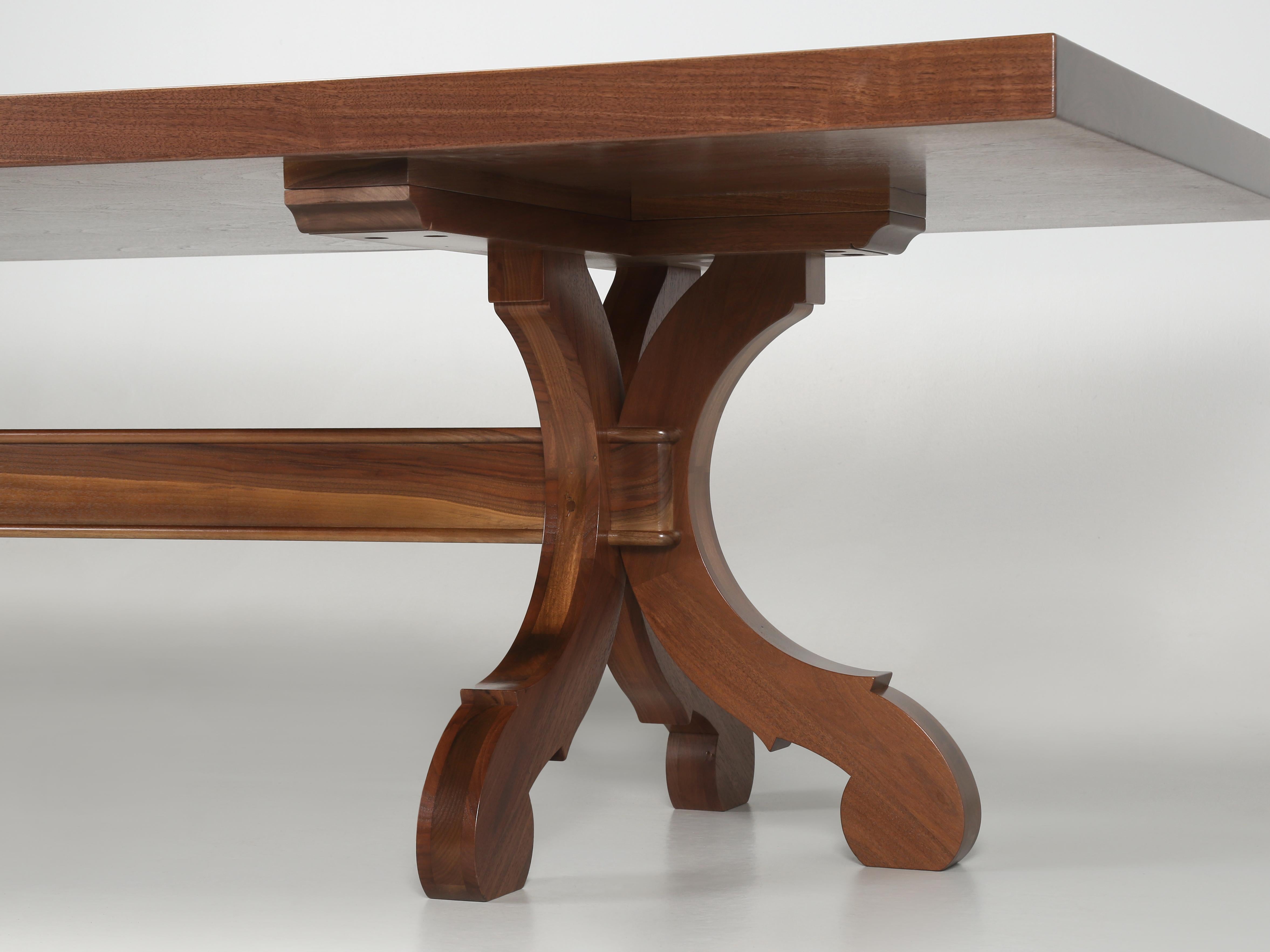 Spectacular Walnut Dining Table Made in Chicago by Old Plank to Order For Sale 4