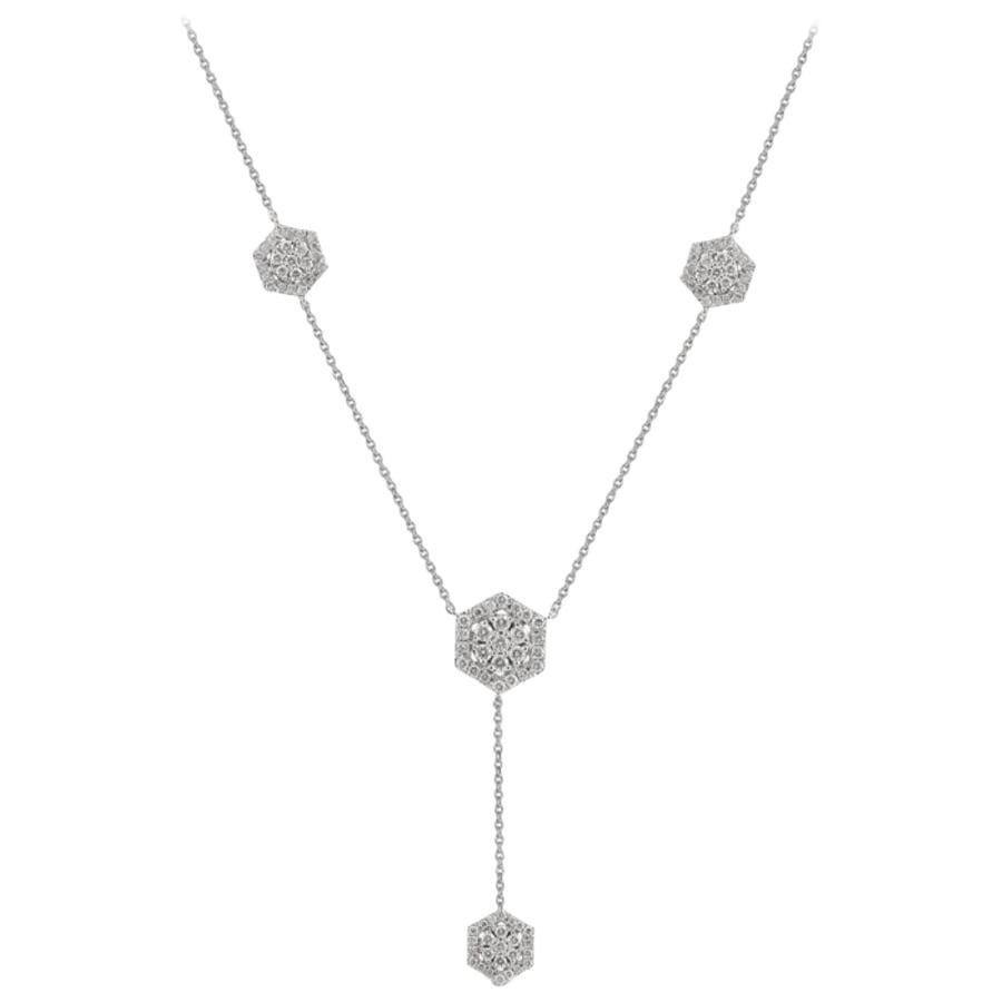 Spectacular 14 Karat White Gold and Diamond Necklace For Sale