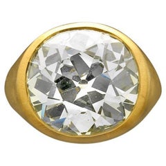 Hancocks 15.80 Carat Old Mine Cushion Cut Diamond Gold 'Gypsy' Ring
