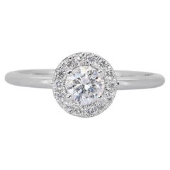 Used Spectacular 18K White Gold Solitaire Natural Diamond Ring w/ 0.80ct - GIA Cert 